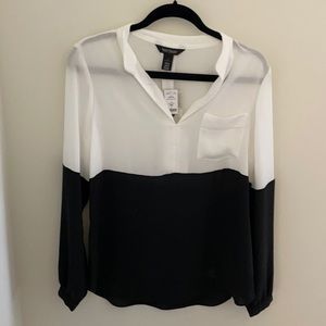 Black and White Blouse